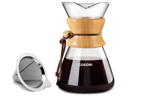 Chemex classic glass pour-over coffee maker