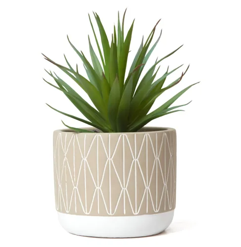 Minimalist faux succulent plant in ceramic pot