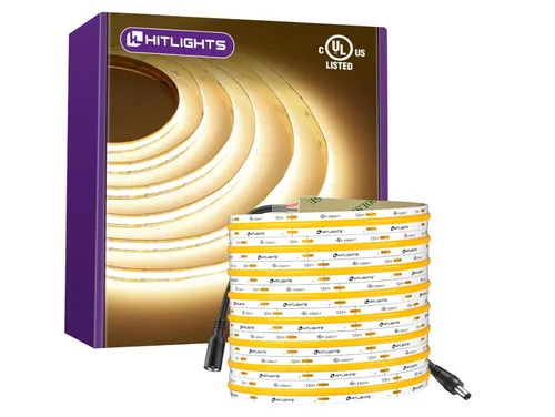 Warm white COB LED strip lights for under-cabinet glow