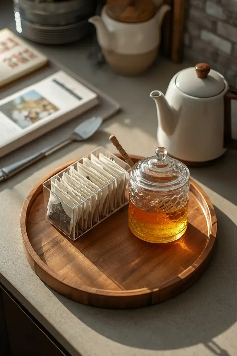 Japandi Tea Station on Countertop