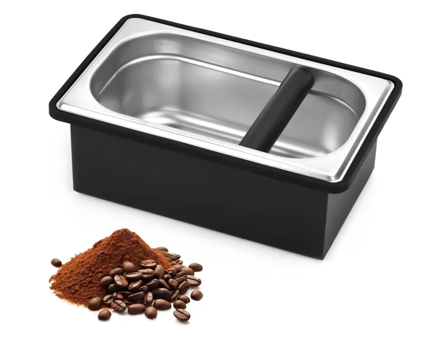 Espresso knock box for coffee grounds